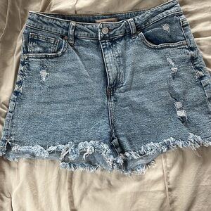 Casual Blue Distressed Jean Shorts